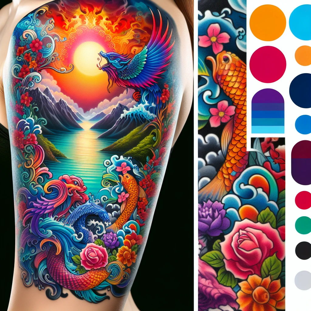 Значение оттенков и сочетаний цветов в татуировках