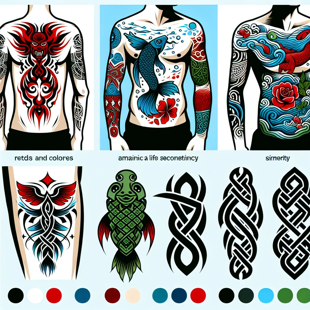 Популярные цветовые схемы для татуировок и их значение.