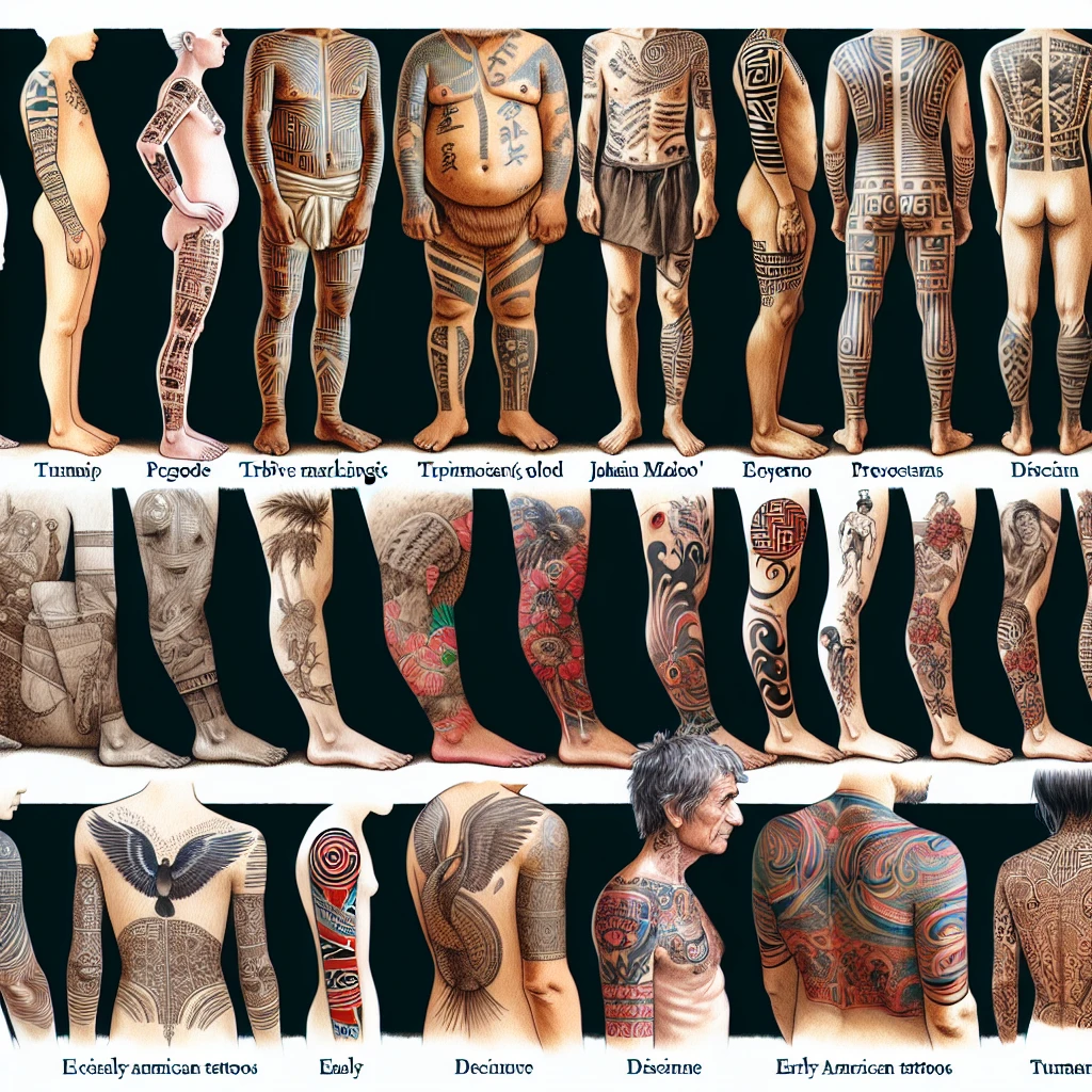 Различные типы татуировок на коже человека на протяжении всей истории