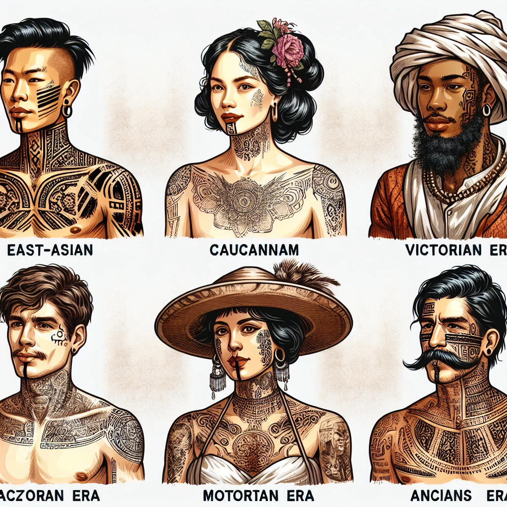 Разнообразие типов татуировок на коже человека на протяжении истории