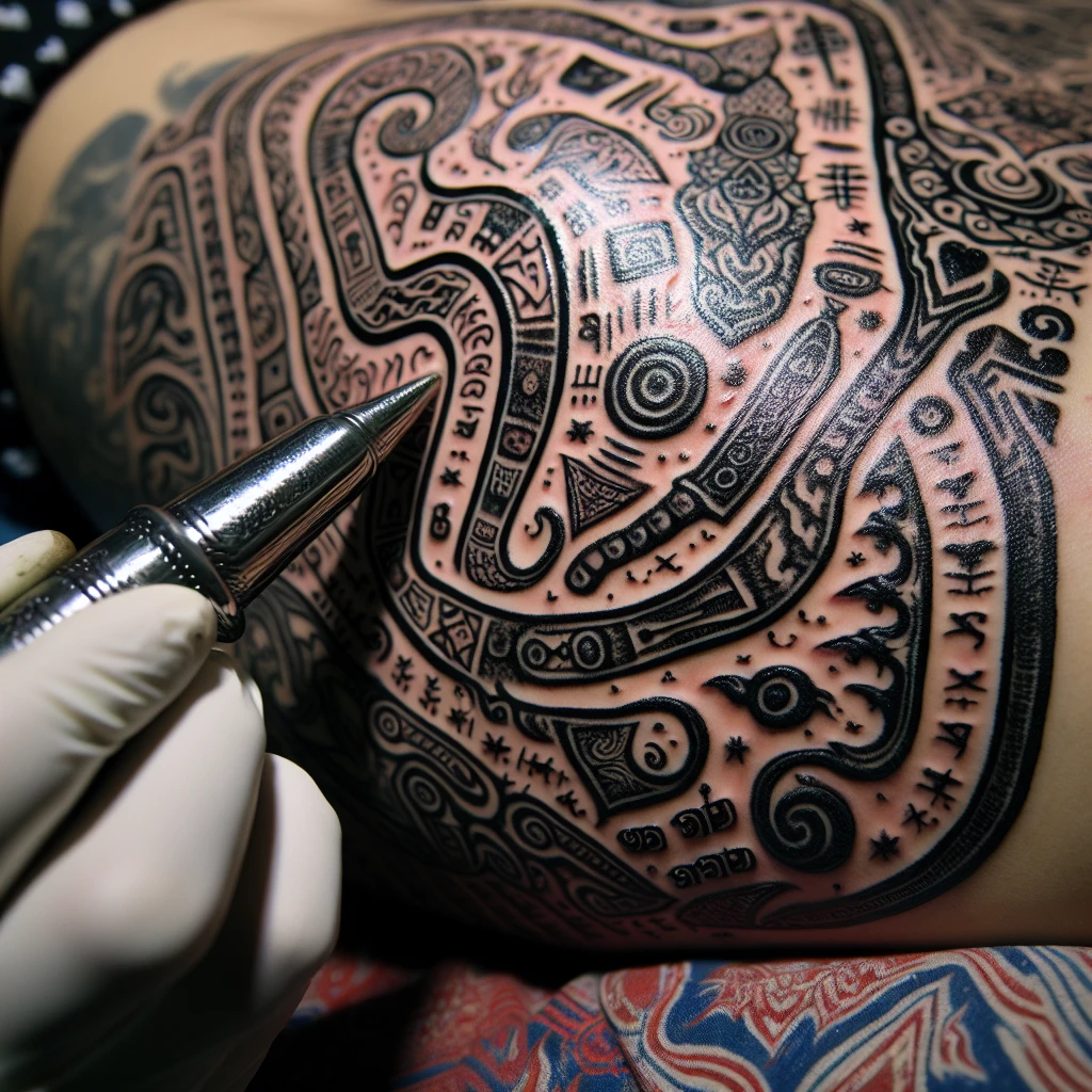 Процесс создания и нанесения татуировок Сак Янт