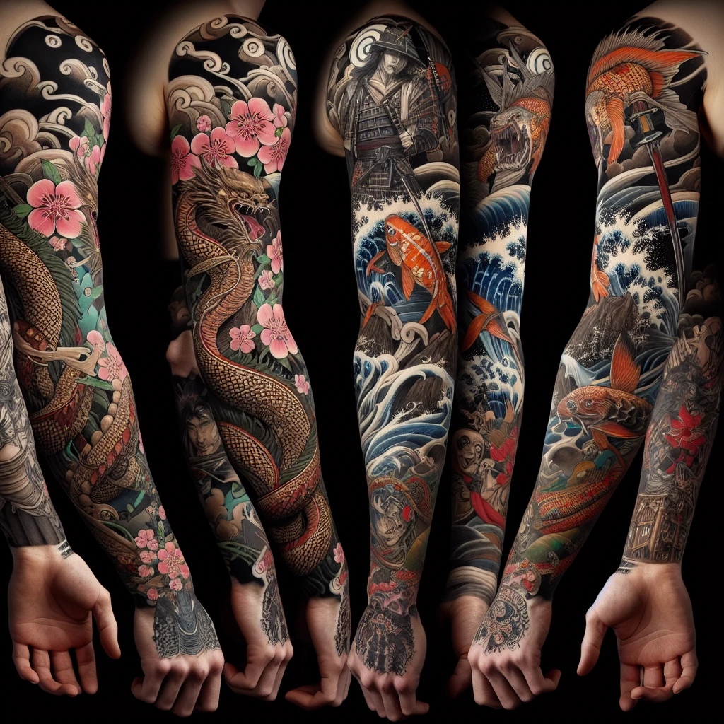 Япония - татуировки на рукавах: элегантные и необычные украшения