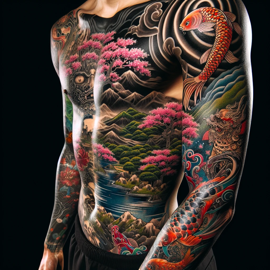 Япония: татуировки на рукавах - элегантное украшение тела